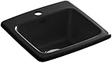 KOHLER K-6015-1-7 Gimlet Self-Rimming Entertainment Sink, Black Black