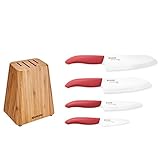 Kyocera Revolution Ceramic Knives, Blade Sizes: 6', 5.5', 4.5', 3', RED/WHITE