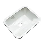 Dekor Sinks 31000UM Richfield Cast Acrylic Single Bowl Undermount Utility Sink, 25-Inch, White