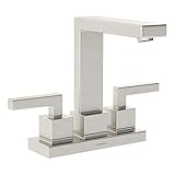 Symmons SLC-3612-STN-1.5 Duro 4 in. Centerset 2-Handle Bathroom Faucet with Drain Assembly in Satin...
