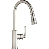 Elkay LKEC2031LS Single Hole Kitchen Faucet with Pull-down Spray and Forward Only Lever Handle,...