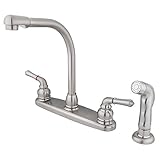 Elements of Design Magellan EB758SP High Arch Kitchen Faucet with Sprayer, 8-Inch, Brushed Nickel