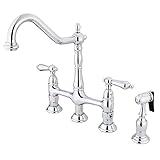 Kingston Brass KS1271ALBS Heritage Bridge Kitchen Faucet, 8-9/16', Polished Chrome