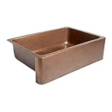 Adams Farmhouse Apron Front Handmade Copper Kitchen Sink 33 in. Single Bowl in Antique Copper
