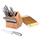 Chicago Cutlery Insignia Steel High-Carbon Stainless Steel Knife Block Set with Cutting Board...