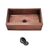 MR Direct 913-ST Copper Apron-Front 33 in. Single Bowl Kitchen Sink Strainer