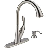 Delta 19922-SSSD-DST Ashton Single Handle Pull-Down Kitchen Faucet with Soap Dispenser, Stainless