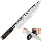 Shun TDM0707 Premier Chef's Knife, 10-Inch & Kai Diamond and Ceramic Retractable Knife Sharpener...