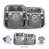 32' Undermount Double Basin Stainless Steel Kitchen Sink with 60/40 Split