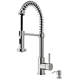 VIGO VG02001STK2 19' H Edison Single-Handle with Pull-Down Sprayer Kitchen Faucet with Soap...